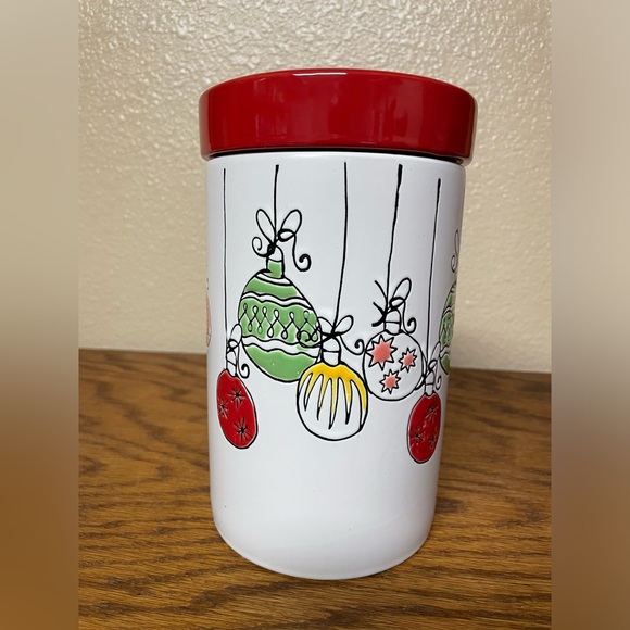 New Christmas ORNAMENTS Ceramic Canister 8” Tall - Picture 8 of 8
